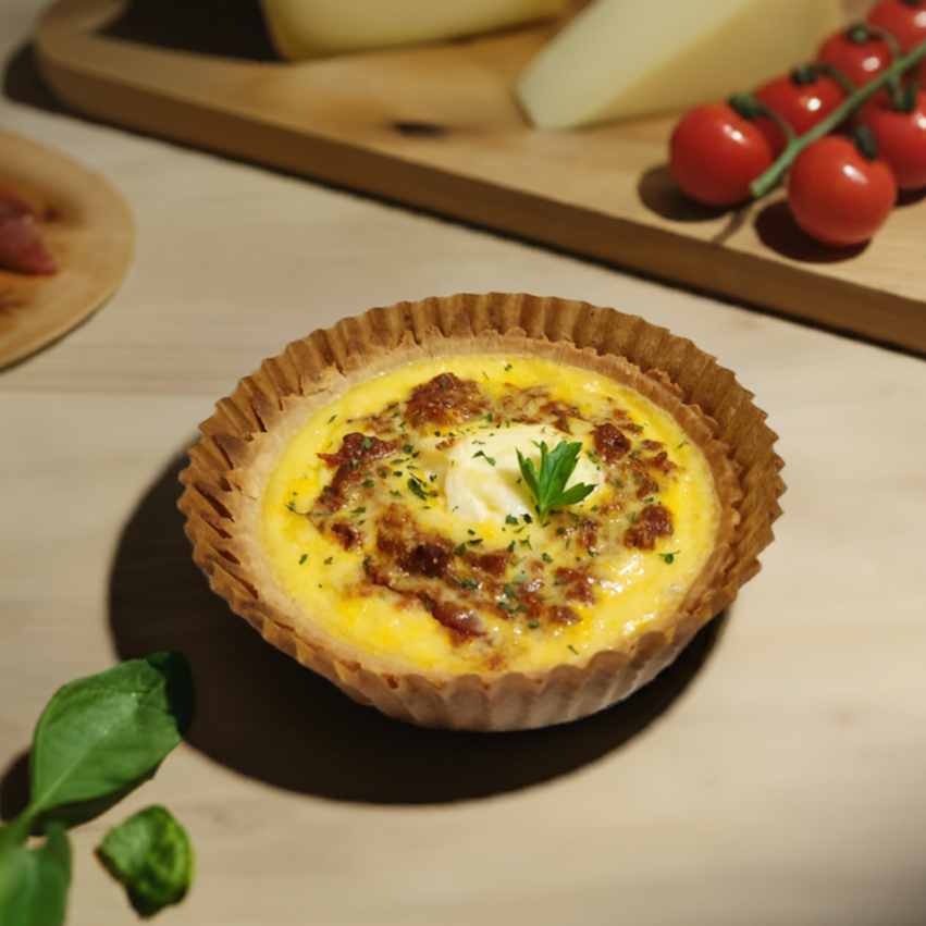 ミートソースの米粉キッシュ