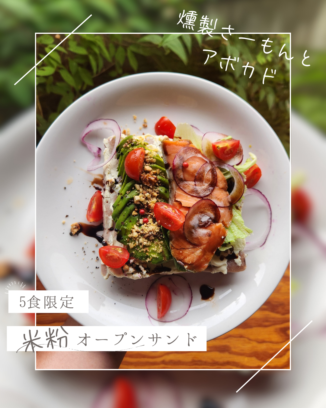 【8/9~8/17の期間毎日限定5食】燻製サーモンとアボカドのオープンサンド