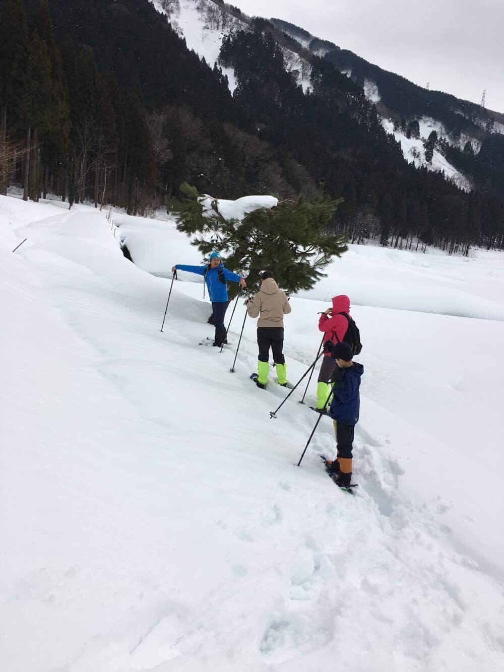 スノーシューで冬の獅子吼を散策